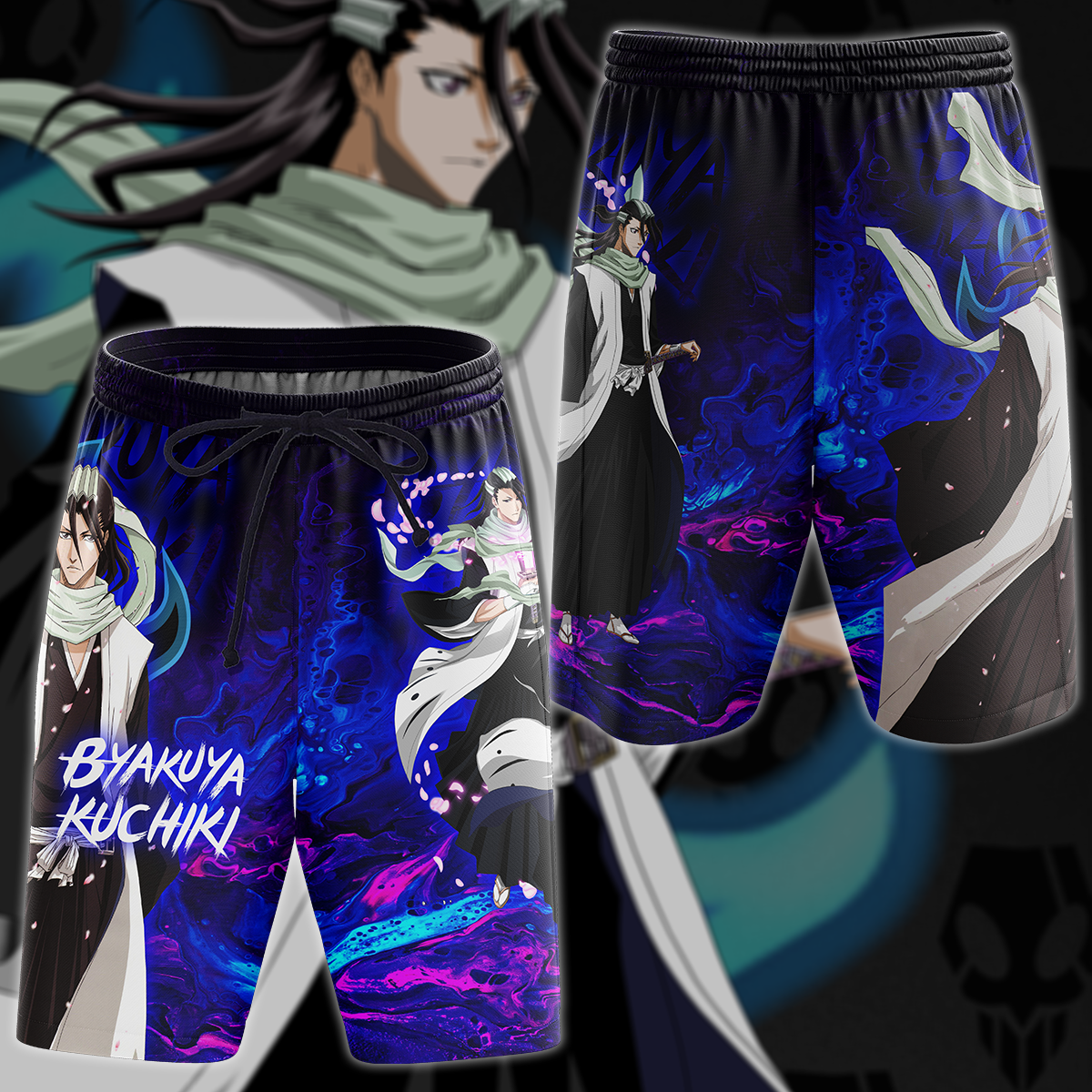 Bleach Byakuya Kuchiki Anime Manga 3D All Over Print T-shirt Tank Top Zip Hoodie Pullover Hoodie Hawaiian Shirt Beach Shorts Jogger Beach Shorts S