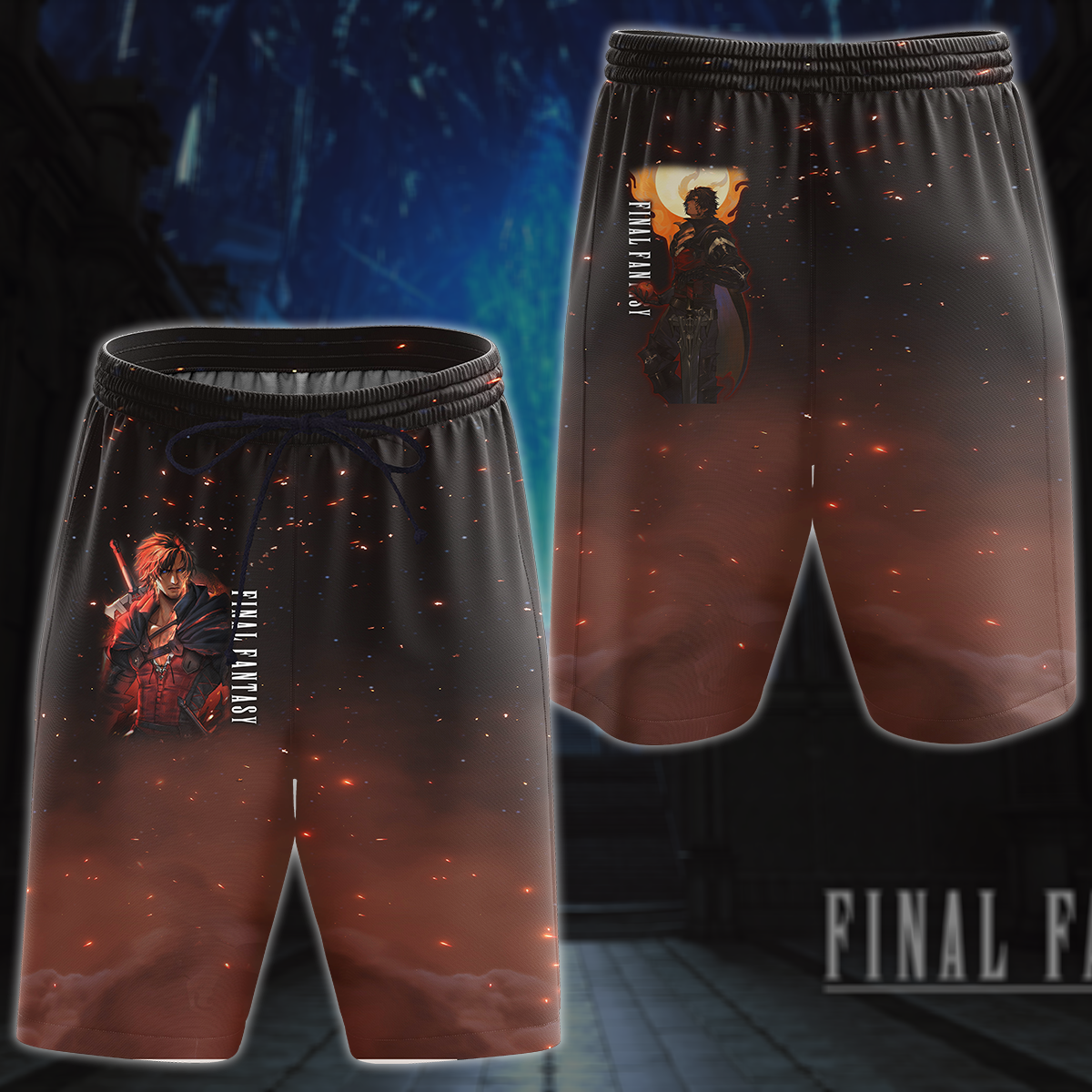 Final Fantasy XVI Video Game All-Over T-shirt Hoodie Tank Top Hawaiian Shirt Beach Shorts Joggers Beach Shorts S