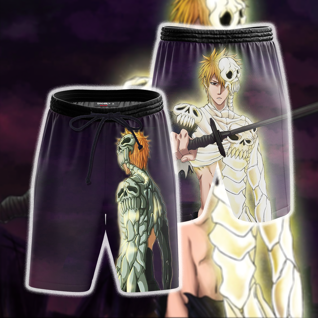 Bleach Ichigo Skull-Clad Form Beach Shorts S
