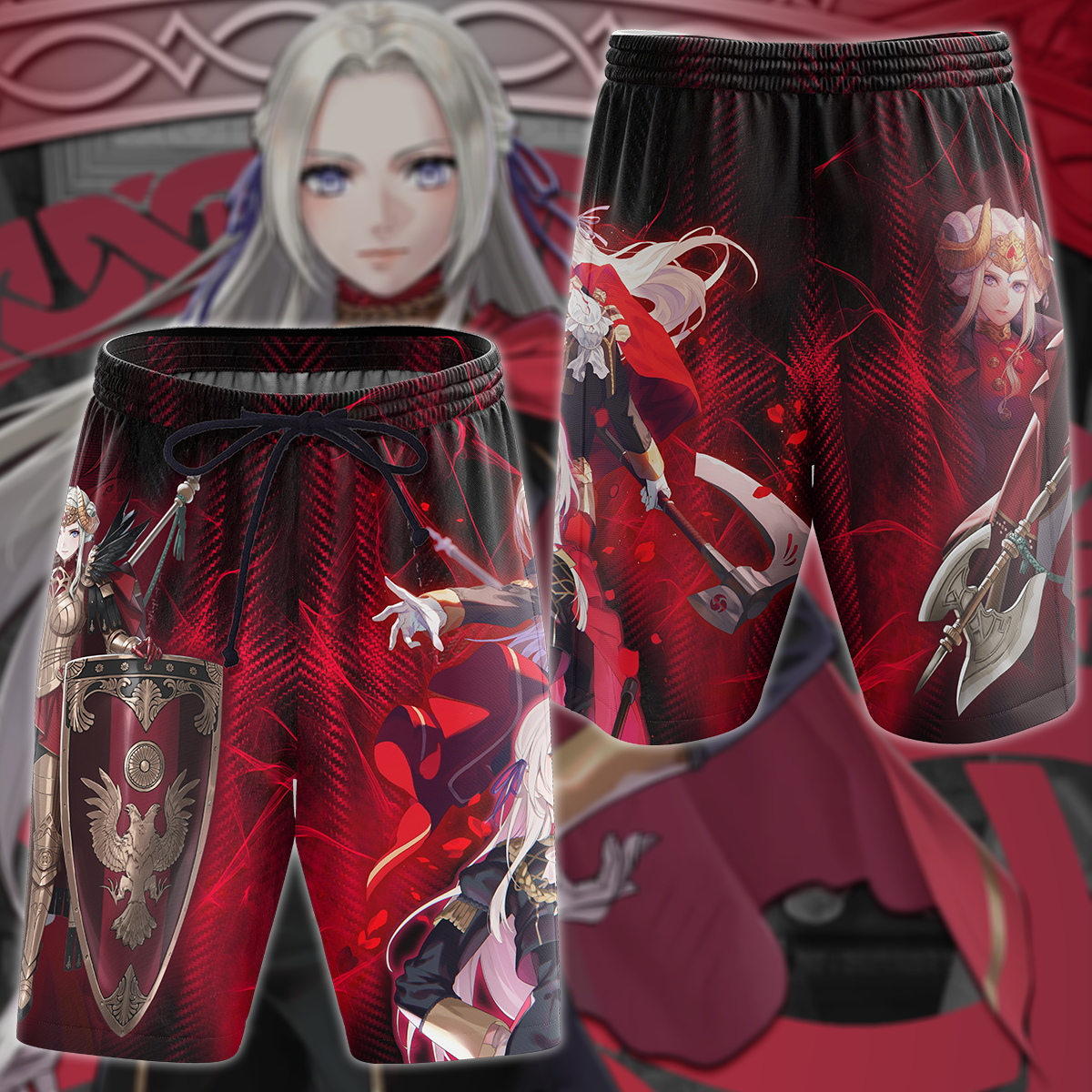 Fire Emblem Edelgard Video Game 3D All Over Print T-shirt Tank Top Zip Hoodie Pullover Hoodie Hawaiian Shirt Beach Shorts Jogger Beach Shorts S