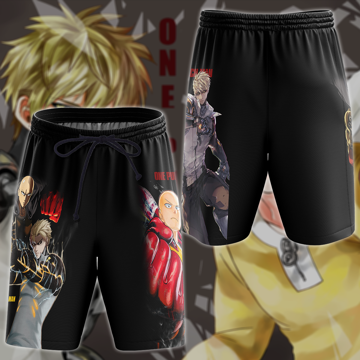 One Punch Man Saitama x Genos Anime Manga 3D All Over Print T-shirt Tank Top Zip Hoodie Pullover Hoodie Hawaiian Shirt Beach Shorts Jogger Beach Shorts S