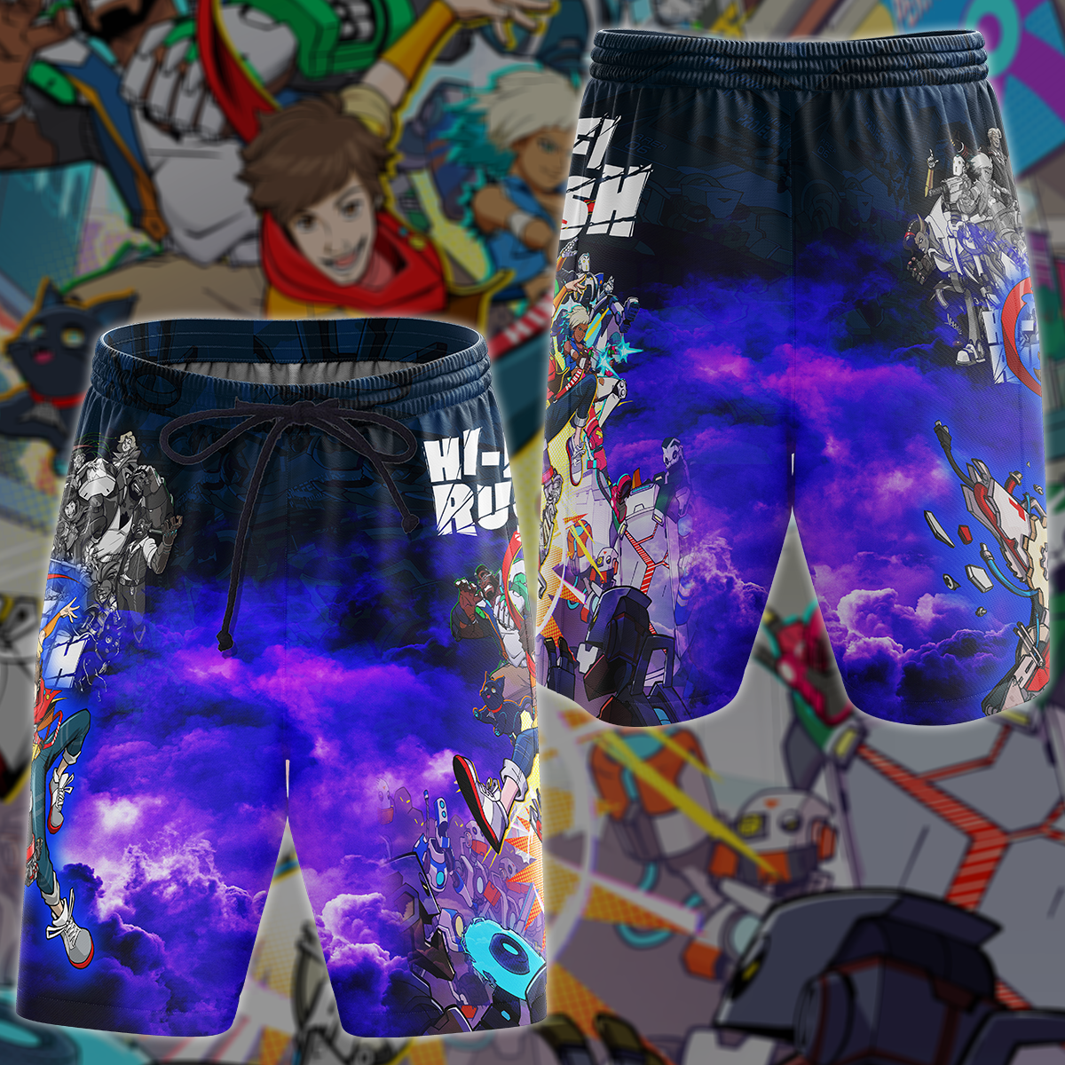 Hi-Fi RUSH Video Game 3D All Over Printed T-shirt Tank Top Zip Hoodie Pullover Hoodie Hawaiian Shirt Beach Shorts Jogger Beach Shorts S