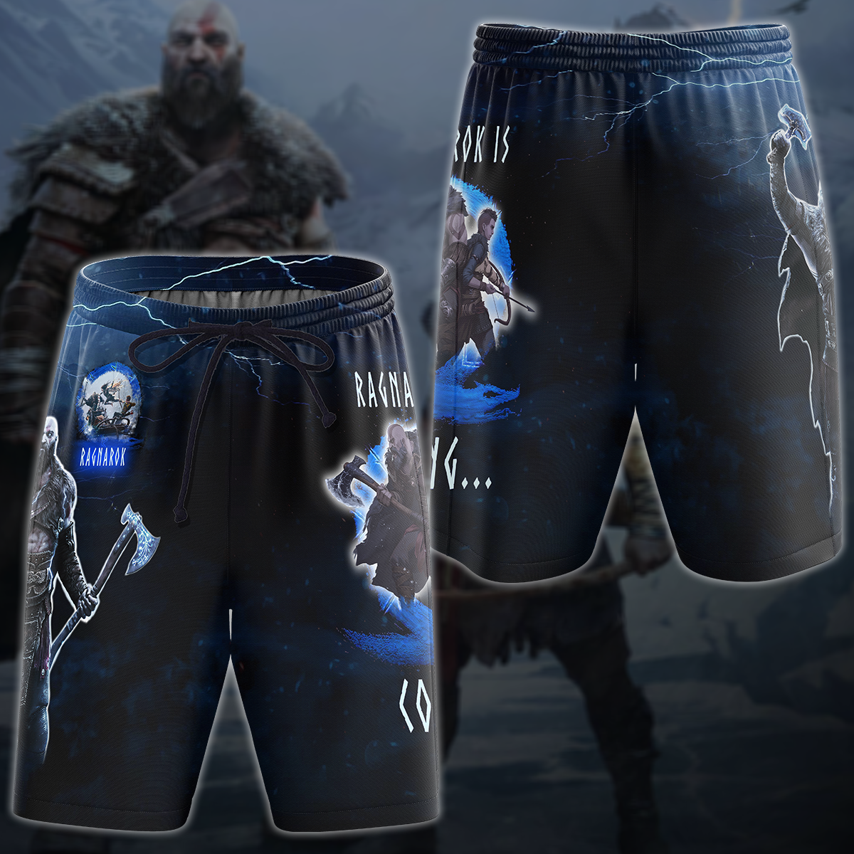 God Of War Ragnarok Video Game 3D All Over Printed T-shirt Tank Top Zip Hoodie Pullover Hoodie Hawaiian Shirt Beach Shorts Jogger Beach Shorts S