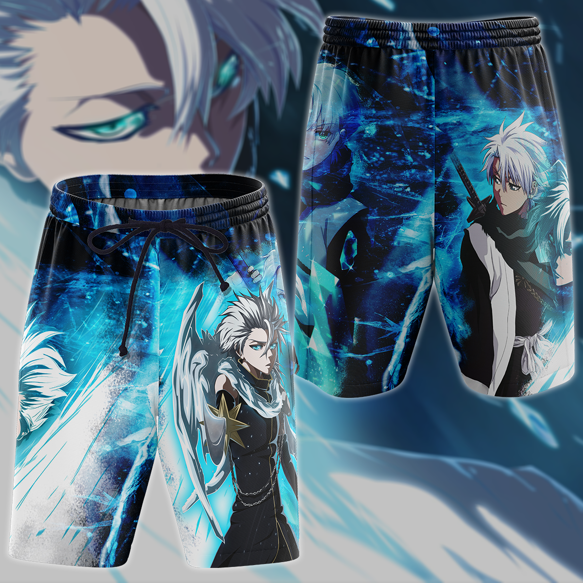 Bleach Toshiro Hitsugaya Anime Manga 3D All Over Print T-shirt Tank Top Zip Hoodie Pullover Hoodie Hawaiian Shirt Beach Shorts Jogger Beach Shorts S
