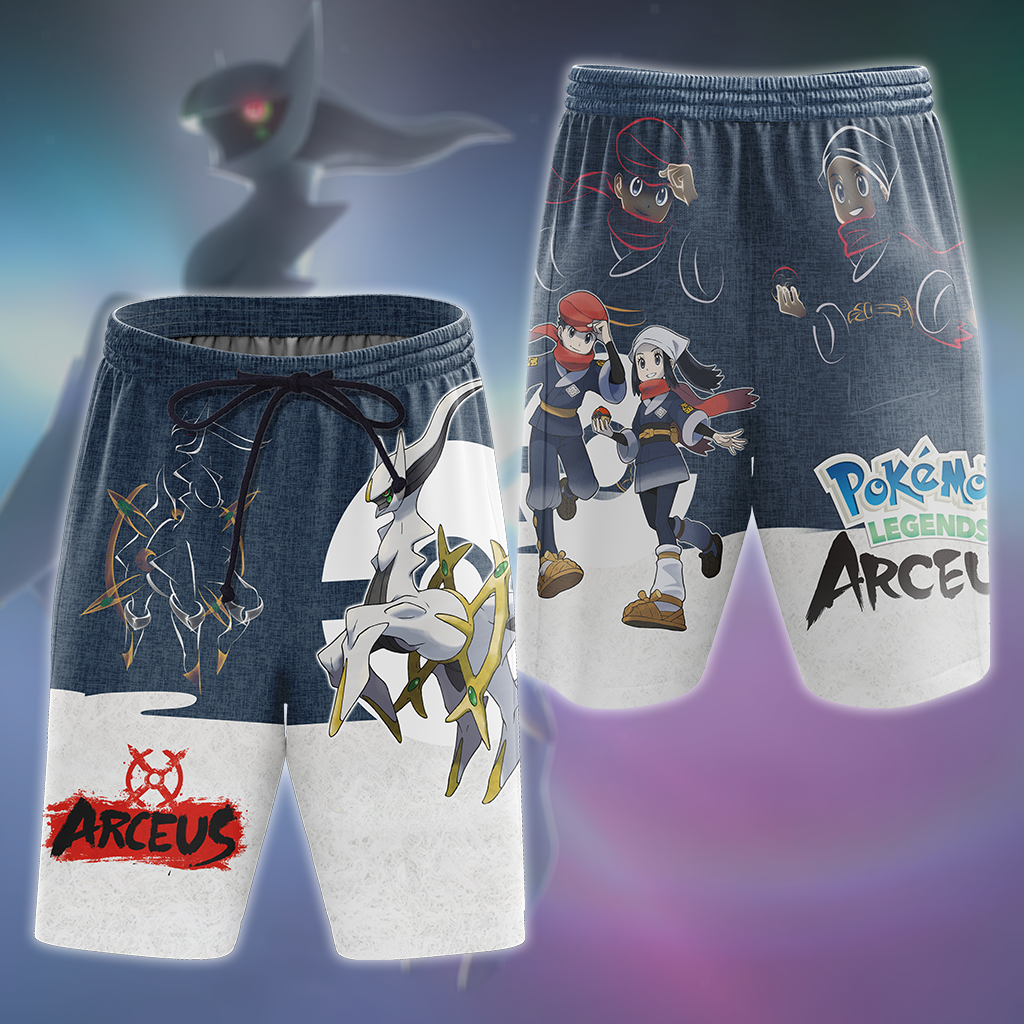 Pokémon Legends: Arceus 3D All Over Print T-shirt Tank Top Zip Hoodie Pullover Hoodie Hawaiian Shirt Beach Shorts Jogger Beach Shorts S