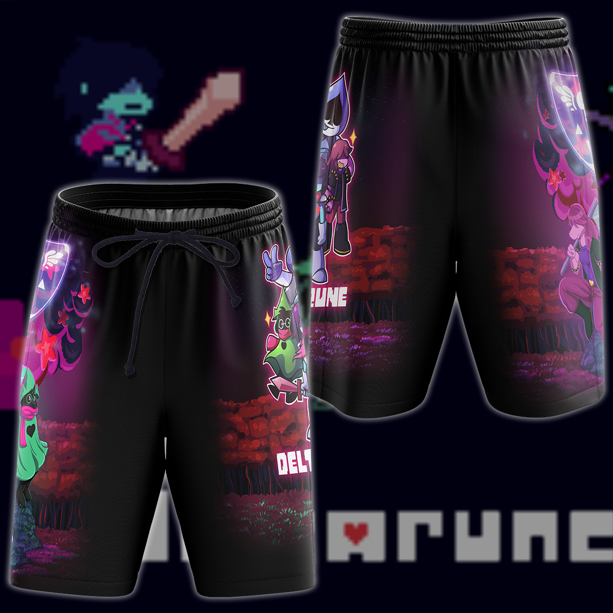 Deltarune Video Game 3D All Over Printed T-shirt Tank Top Zip Hoodie Pullover Hoodie Hawaiian Shirt Beach Shorts Jogger Beach Shorts S