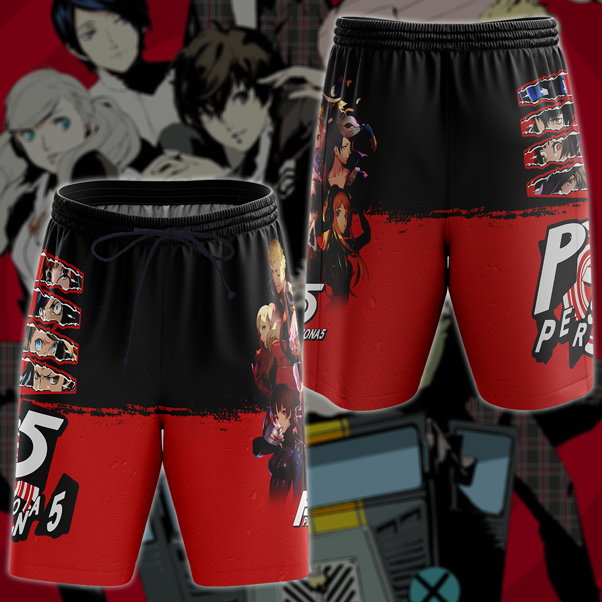 Persona V Video Game 3D All Over Printed T-shirt Tank Top Zip Hoodie Pullover Hoodie Hawaiian Shirt Beach Shorts Jogger Beach Shorts S