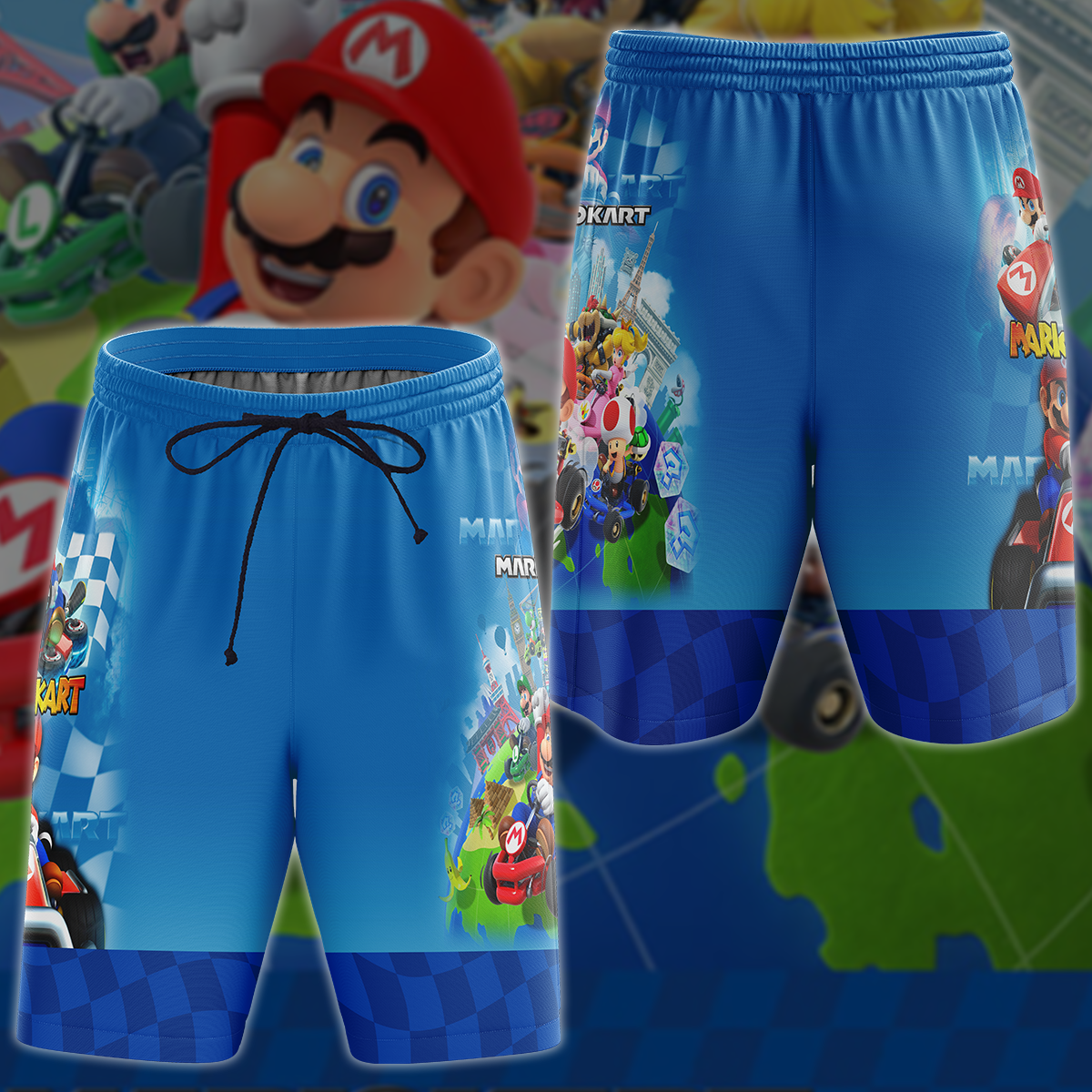Mario Kart Video Game 3D All Over Printed T-shirt Tank Top Zip Hoodie Pullover Hoodie Hawaiian Shirt Beach Shorts Jogger Beach Shorts S