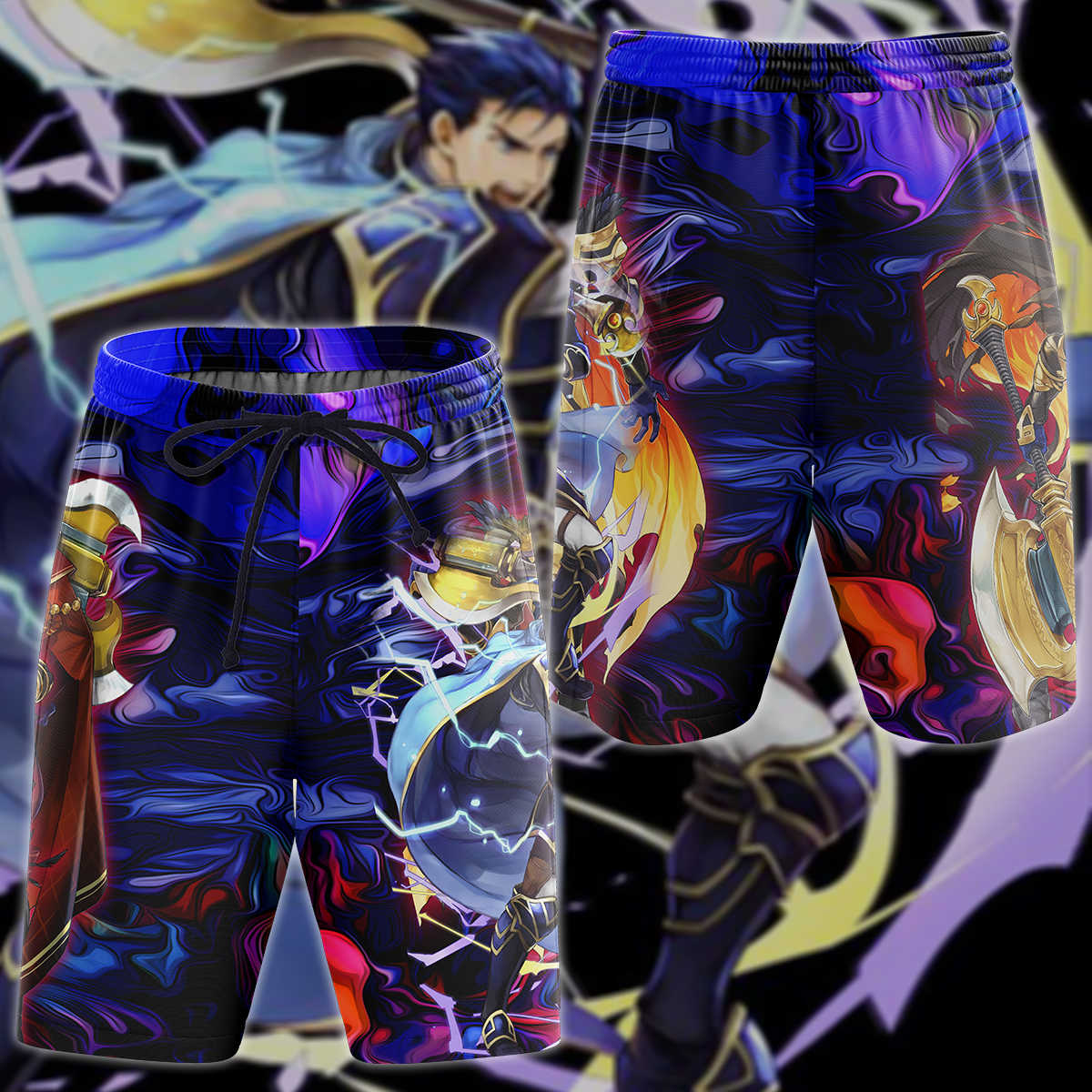 Fire Emblem Hector Video Game 3D All Over Print T-shirt Tank Top Zip Hoodie Pullover Hoodie Hawaiian Shirt Beach Shorts Jogger Beach Shorts S