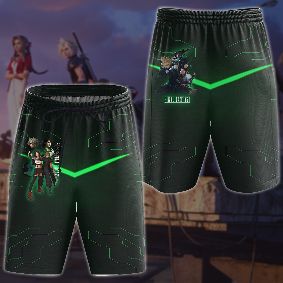 Final Fantasy VII Video Game 3D All Over Printed T-shirt Tank Top Zip Hoodie Pullover Hoodie Hawaiian Shirt Beach Shorts Joggers Beach Shorts S