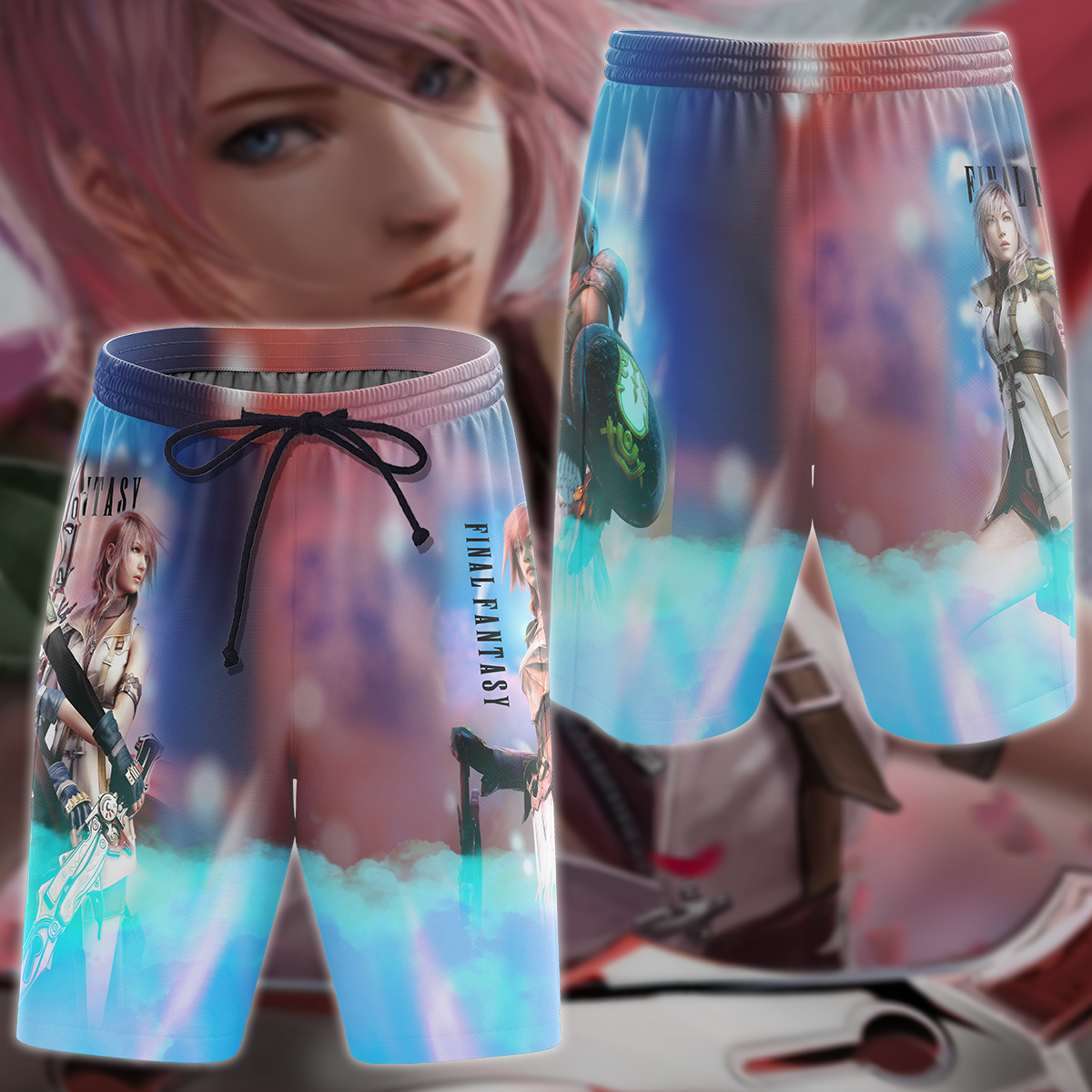 Final Fantasy XIII Video Game 3D All Over Print T-shirt Tank Top Zip Hoodie Pullover Hoodie Hawaiian Shirt Beach Shorts Jogger Beach Shorts S