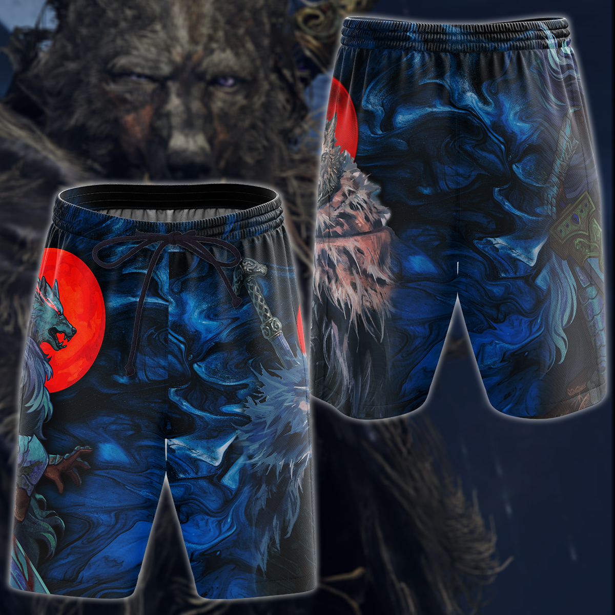 Elden Ring Blaidd Video Game 3D All Over Print T-shirt Tank Top Zip Hoodie Pullover Hoodie Hawaiian Shirt Beach Shorts Jogger Beach Shorts S