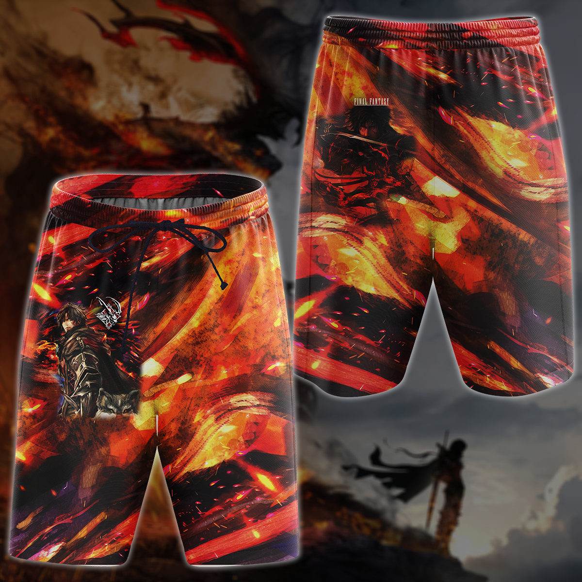 Final Fantasy XVI Video Game 3D All Over Printed T-shirt Tank Top Zip Hoodie Pullover Hoodie Hawaiian Shirt Beach Shorts Joggers Beach Shorts S