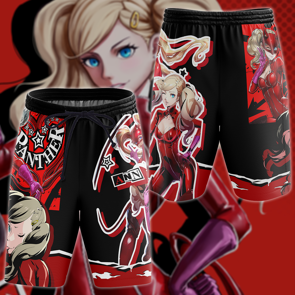 Persona 5 Strikers Ann Takamaki Video Game 3D All Over Print T-shirt Tank Top Zip Hoodie Pullover Hoodie Hawaiian Shirt Beach Shorts Jogger Beach Shorts S