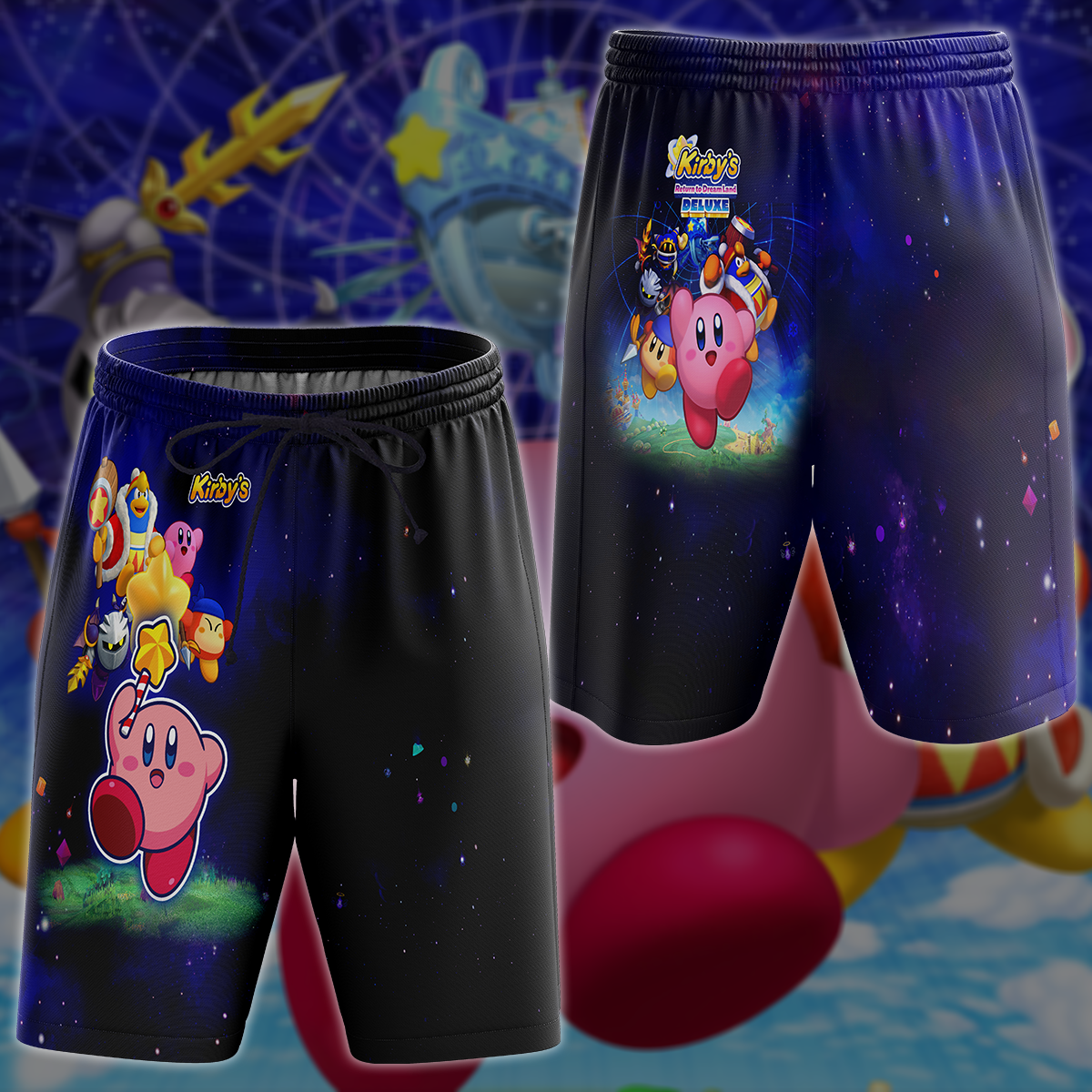 Kirby's Return to Dream Land Deluxe Video Game 3D All Over Printed T-shirt Tank Top Zip Hoodie Pullover Hoodie Hawaiian Shirt Beach Shorts Jogger Beach Shorts S