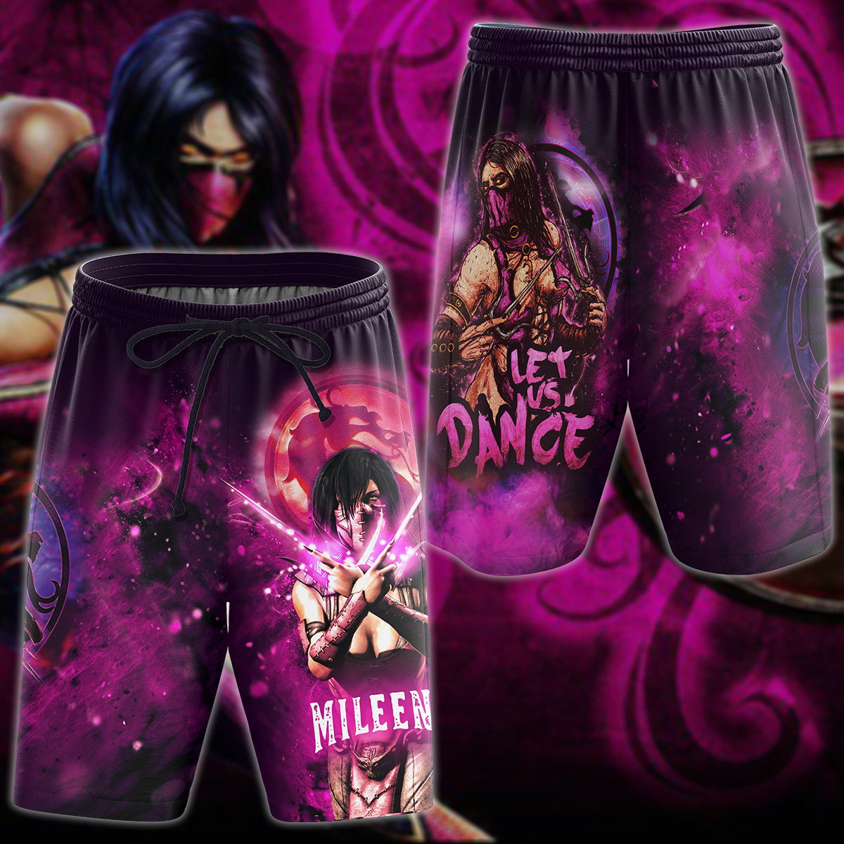 Mortal Kombat: Mileena 3D All Over Print T-shirt Tank Top Zip Hoodie Pullover Hoodie Hawaiian Shirt Beach Shorts Jogger Beach Shorts S