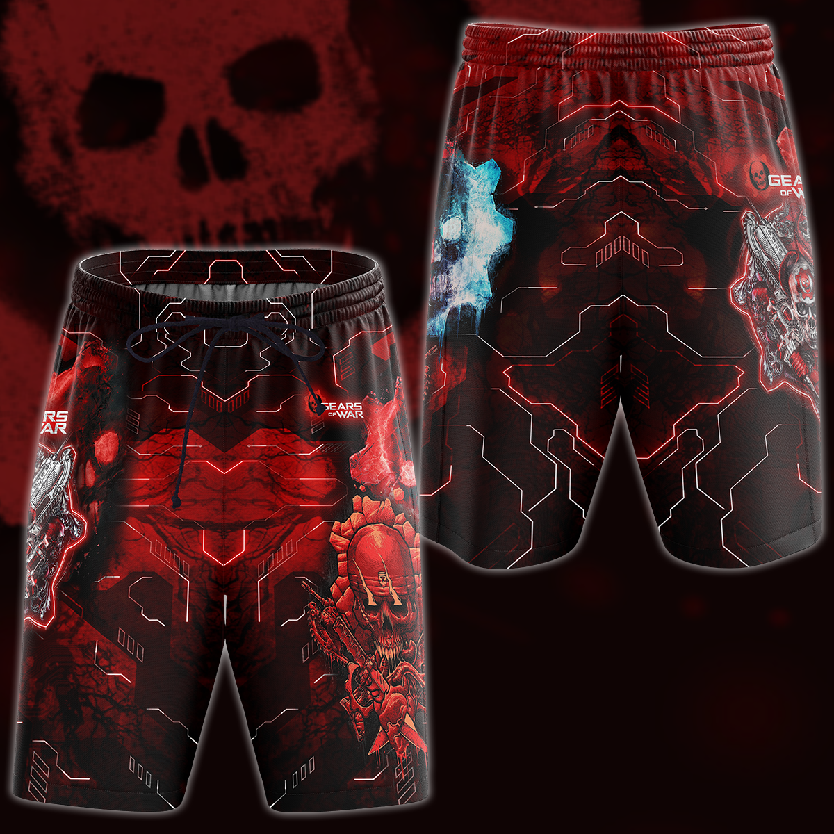 Gears of War Video Game 3D All Over Printed T-shirt Tank Top Zip Hoodie Pullover Hoodie Hawaiian Shirt Beach Shorts Jogger Beach Shorts S