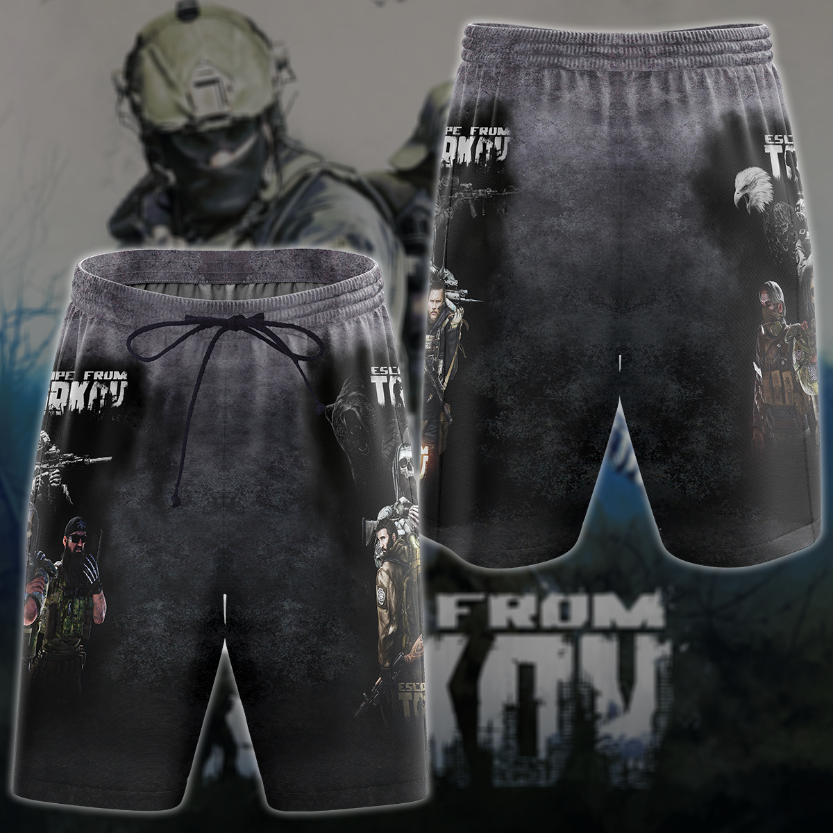 Escape From Tarkov Video Game 3D All Over Printed T-shirt Tank Top Zip Hoodie Pullover Hoodie Hawaiian Shirt Beach Shorts Jogger Beach Shorts S