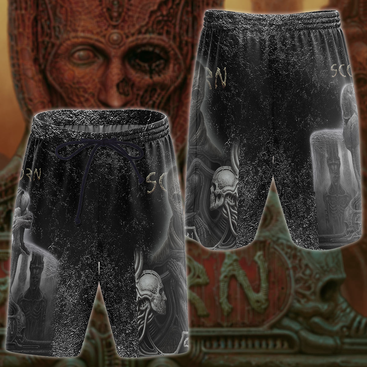 Scorn Video Game 3D All Over Print T-shirt Tank Top Zip Hoodie Pullover Hoodie Hawaiian Shirt Beach Shorts Jogger Beach Shorts S