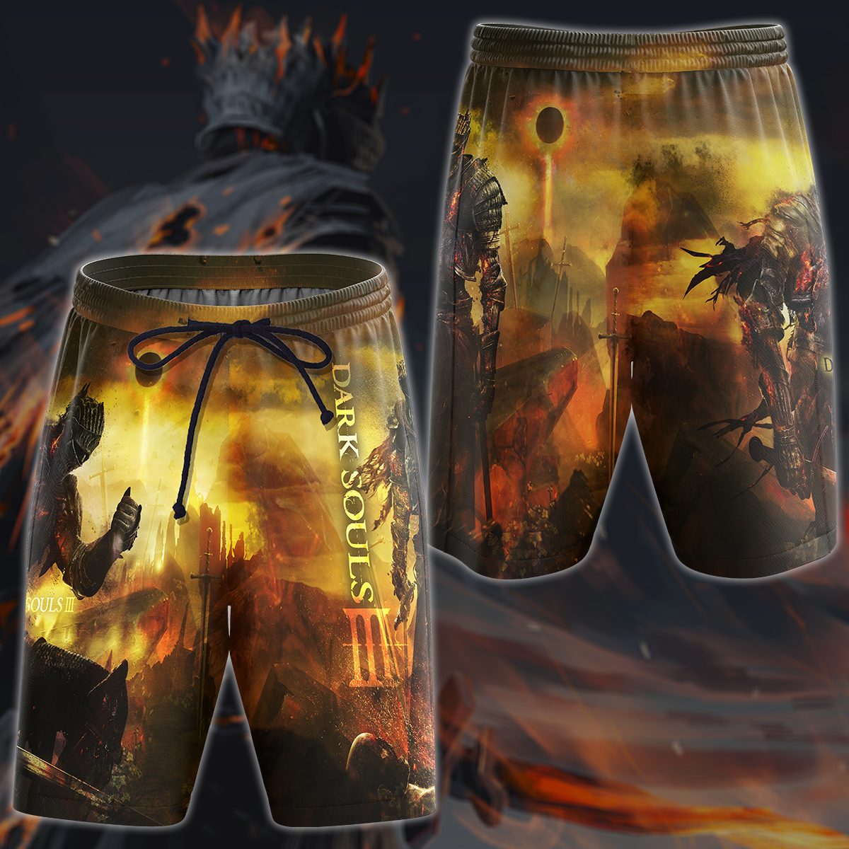 Dark Souls 3 Video Game 3D All Over Printed T-shirt Tank Top Zip Hoodie Pullover Hoodie Hawaiian Shirt Beach Shorts Jogger Beach Shorts S