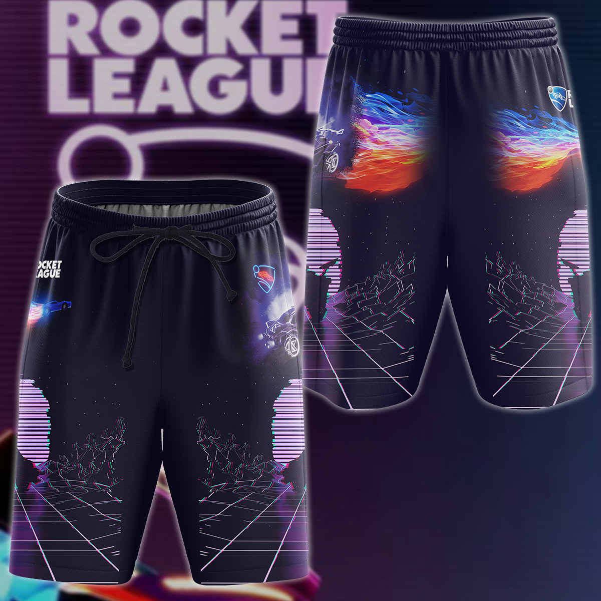 Rocket League Video Game 3D All Over Print T-shirt Tank Top Zip Hoodie Pullover Hoodie Hawaiian Shirt Beach Shorts Jogger Beach Shorts S