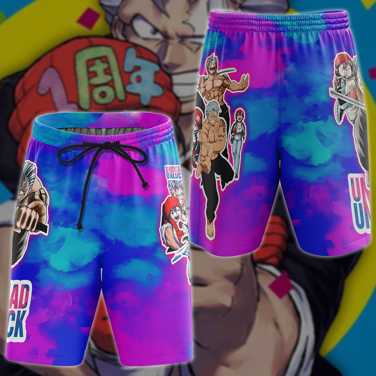 Undead Unluck Anime Manga 3D All Over Printed T-shirt Tank Top Zip Hoodie Pullover Hoodie Hawaiian Shirt Beach Shorts Jogger Beach Shorts S