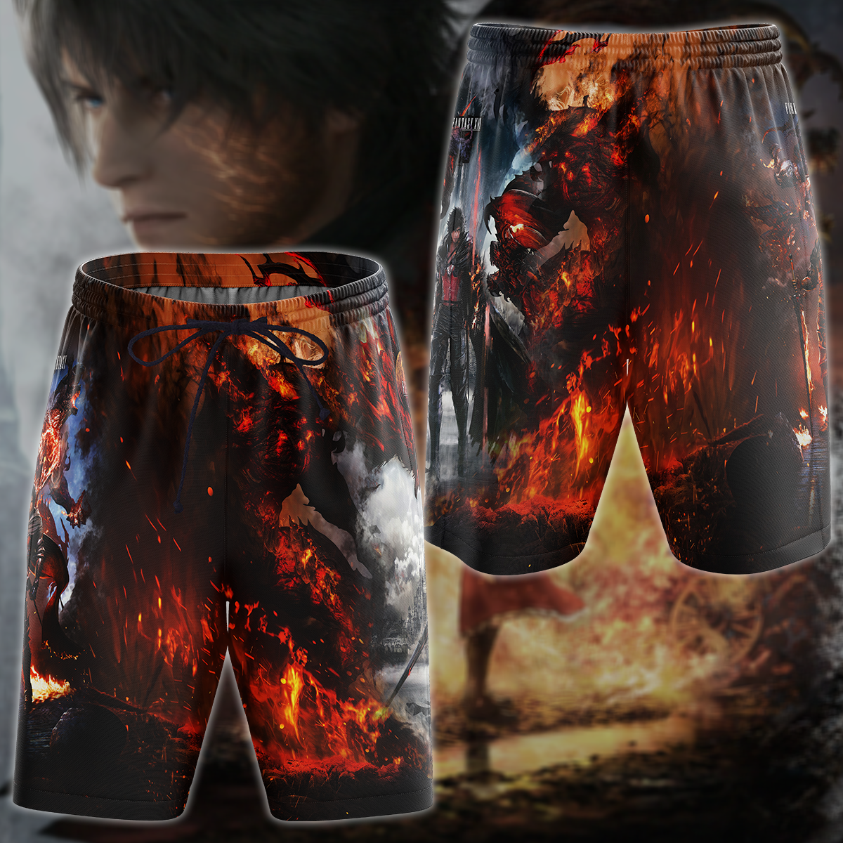 Final Fantasy XVI Video Game 3D All Over Printed T-shirt Tank Top Zip Hoodie Pullover Hoodie Hawaiian Shirt Beach Shorts Jogger Beach Shorts S