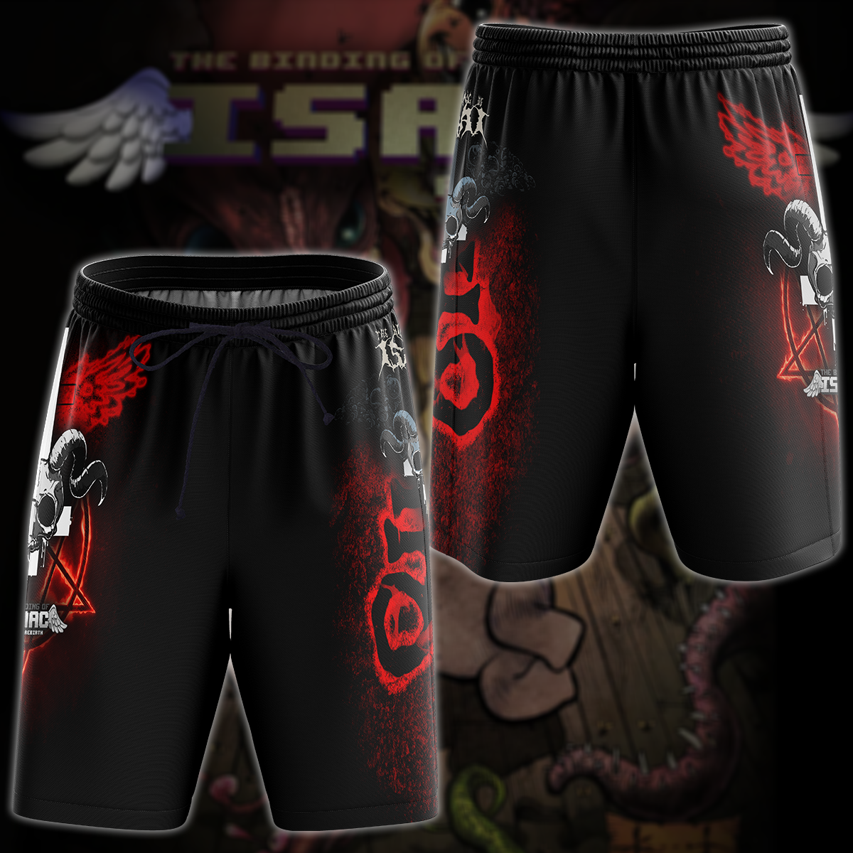 The Binding of Isaac: Rebirth Video Game 3D All Over Printed T-shirt Tank Top Zip Hoodie Pullover Hoodie Hawaiian Shirt Beach Shorts Jogger Beach Shorts S