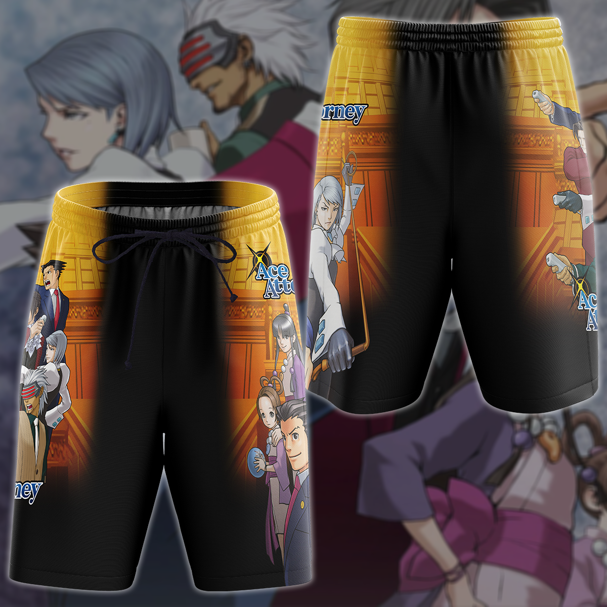 Ace Attorney Anime Manga 3D All Over Printed T-shirt Tank Top Zip Hoodie Pullover Hoodie Hawaiian Shirt Beach Shorts Jogger Beach Shorts S