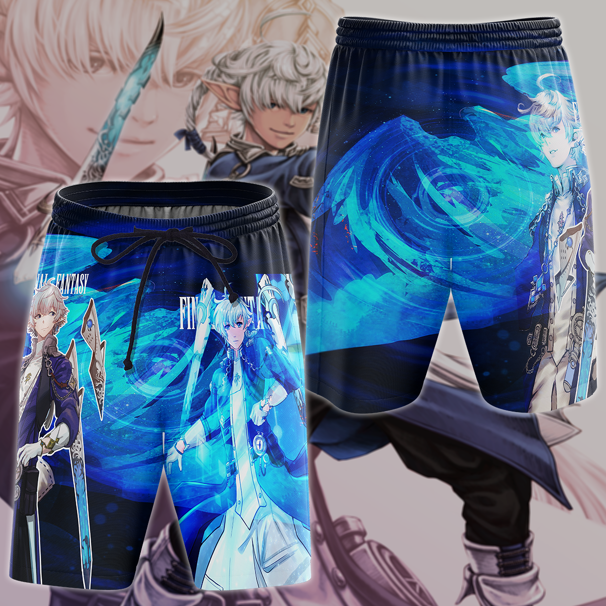 Final Fantasy XIV Alphinaud Video Game 3D All Over Print T-shirt Tank Top Zip Hoodie Pullover Hoodie Hawaiian Shirt Beach Shorts Jogger Beach Shorts S