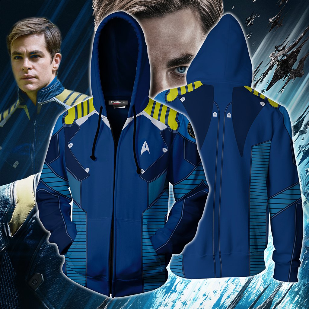 Star Trek Beyond James T. Kirk Cosplay Zip Up Hoodie Jacket XS