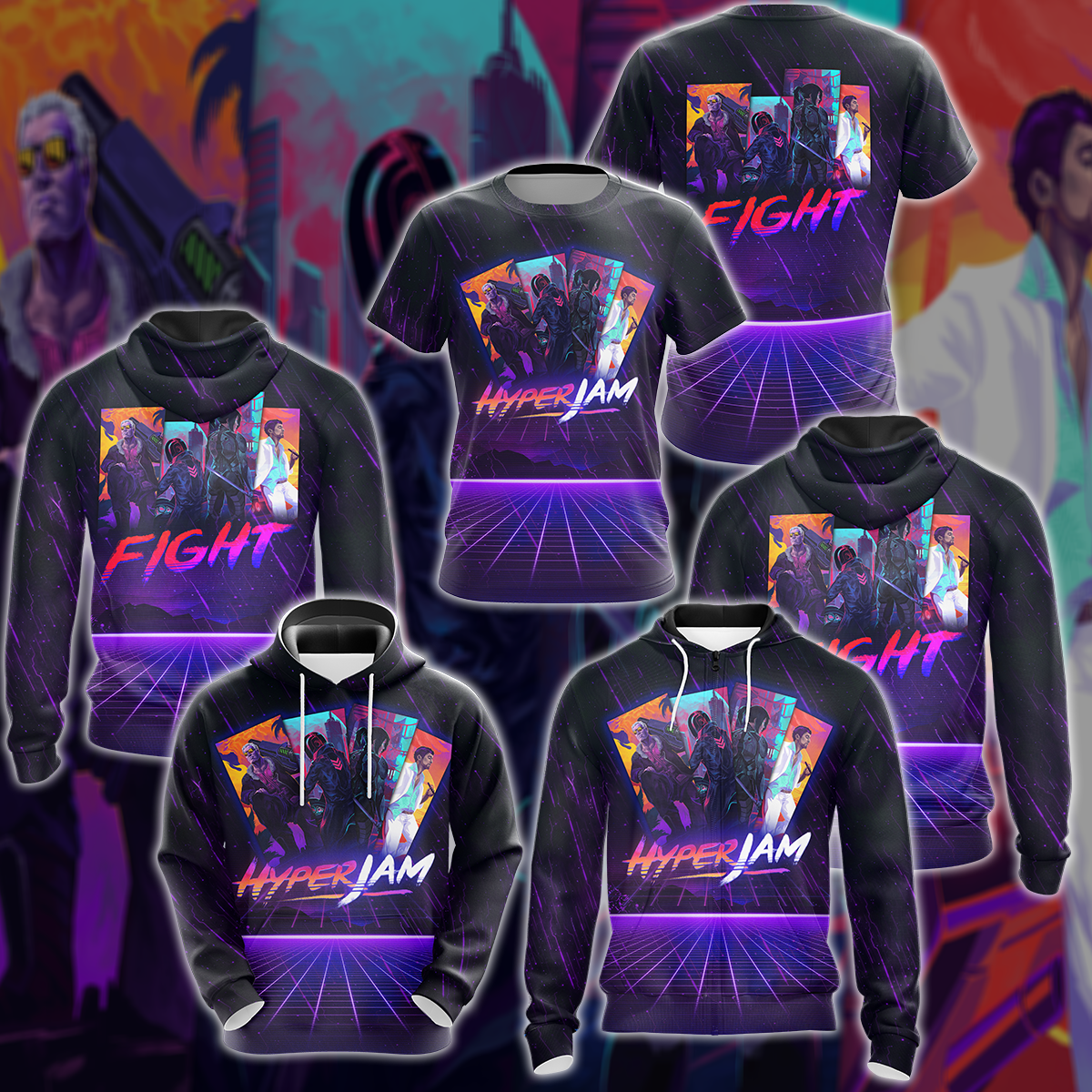 Hyper Jam Video Game 3D All Over Print T-shirt Tank Top Zip Hoodie Pullover Hoodie Hawaiian Shirt Beach Shorts Jogger