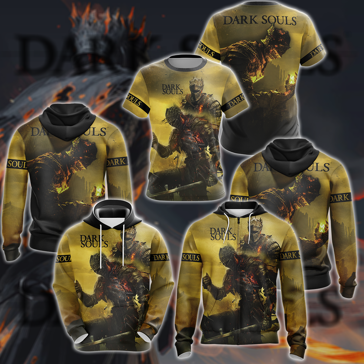 Dark Souls Video Game 3D All Over Print T-shirt Tank Top Zip Hoodie Pullover Hoodie Hawaiian Shirt Beach Shorts Jogger