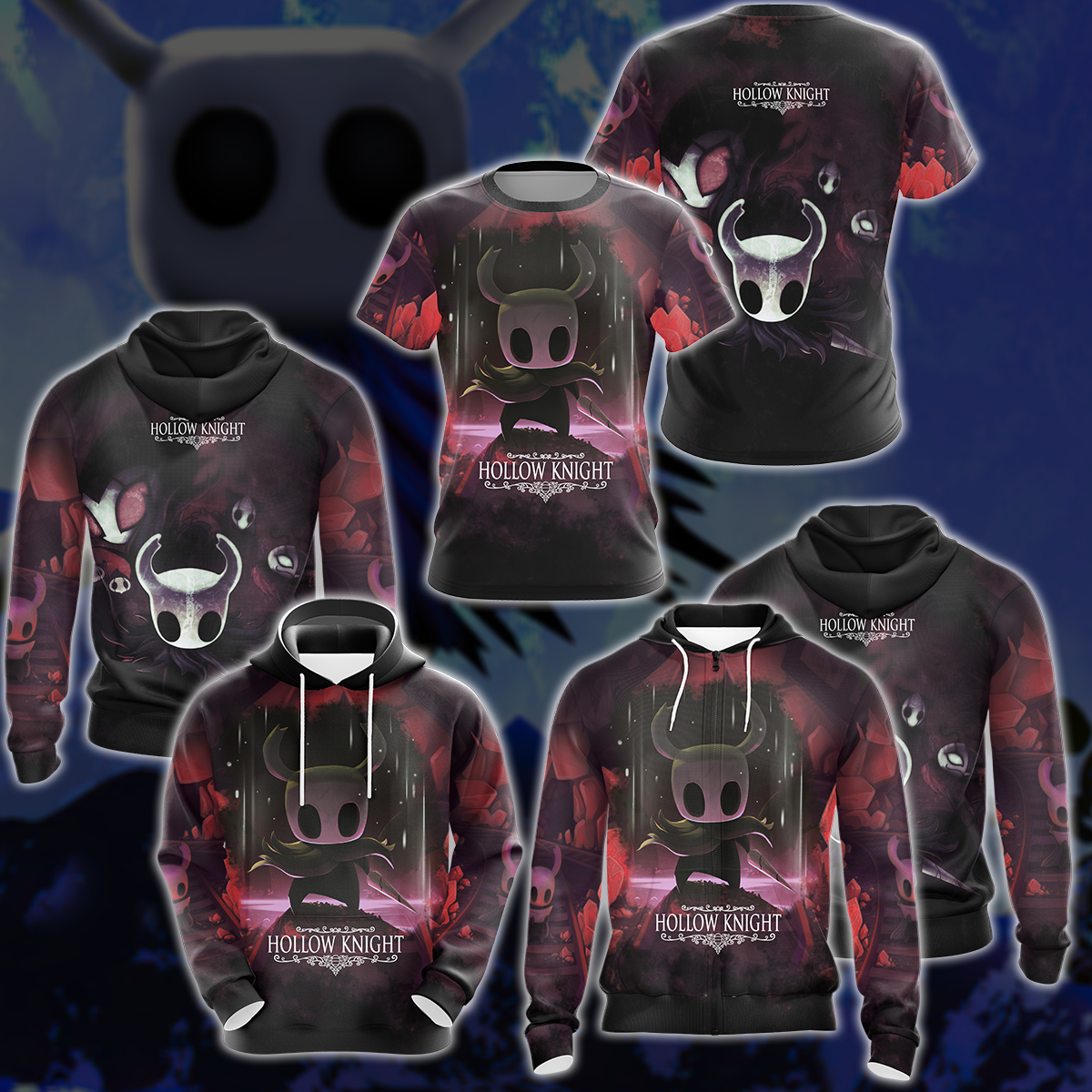 Hollow Knight Video Game 3D All Over Printed T-shirt Tank Top Zip Hoodie Pullover Hoodie Hawaiian Shirt Beach Shorts Jogger