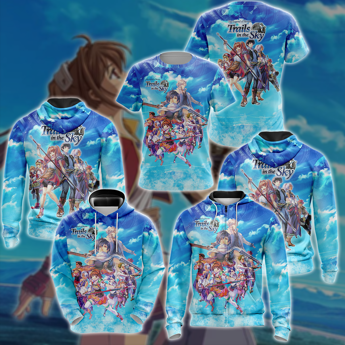 The Legend of Heroes: Trails in the Sky Video Game 3D All Over Printed T-shirt Tank Top Zip Hoodie Pullover Hoodie Hawaiian Shirt Beach Shorts Jogger