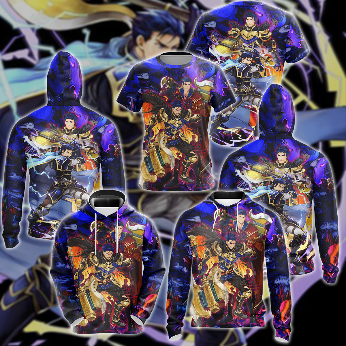 Fire Emblem Hector Video Game 3D All Over Print T-shirt Tank Top Zip Hoodie Pullover Hoodie Hawaiian Shirt Beach Shorts Jogger