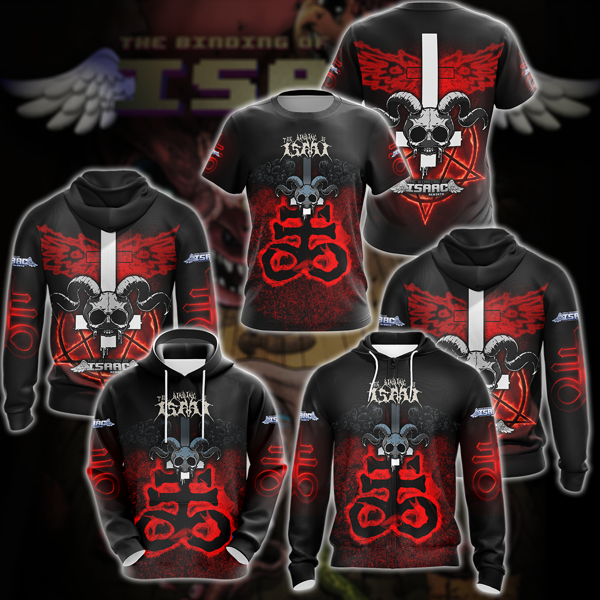 The Binding of Isaac: Rebirth Video Game 3D All Over Printed T-shirt Tank Top Zip Hoodie Pullover Hoodie Hawaiian Shirt Beach Shorts Jogger