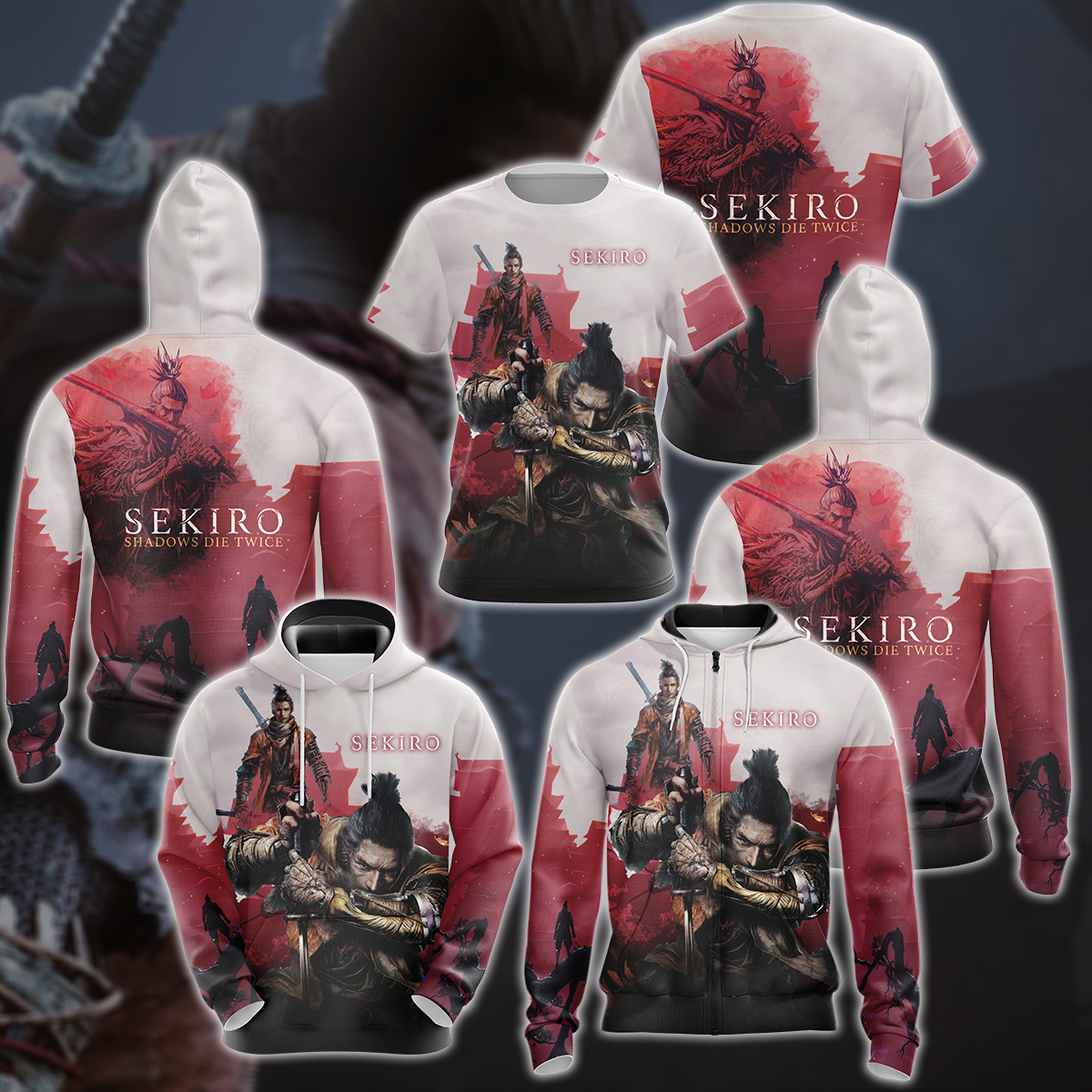 Sekiro: Shadows Die Twice Video Game 3D All Over Printed T-shirt Tank Top Zip Hoodie Pullover Hoodie Hawaiian Shirt Beach Shorts Jogger