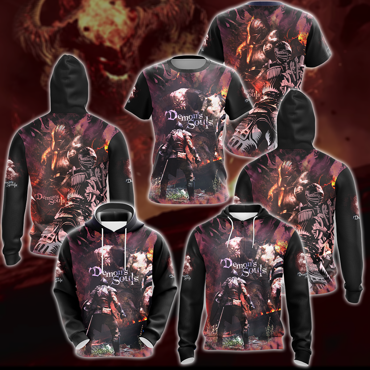 Demon's Souls Video Game 3D All Over Printed T-shirt Tank Top Zip Hoodie Pullover Hoodie Hawaiian Shirt Beach Shorts Jogger