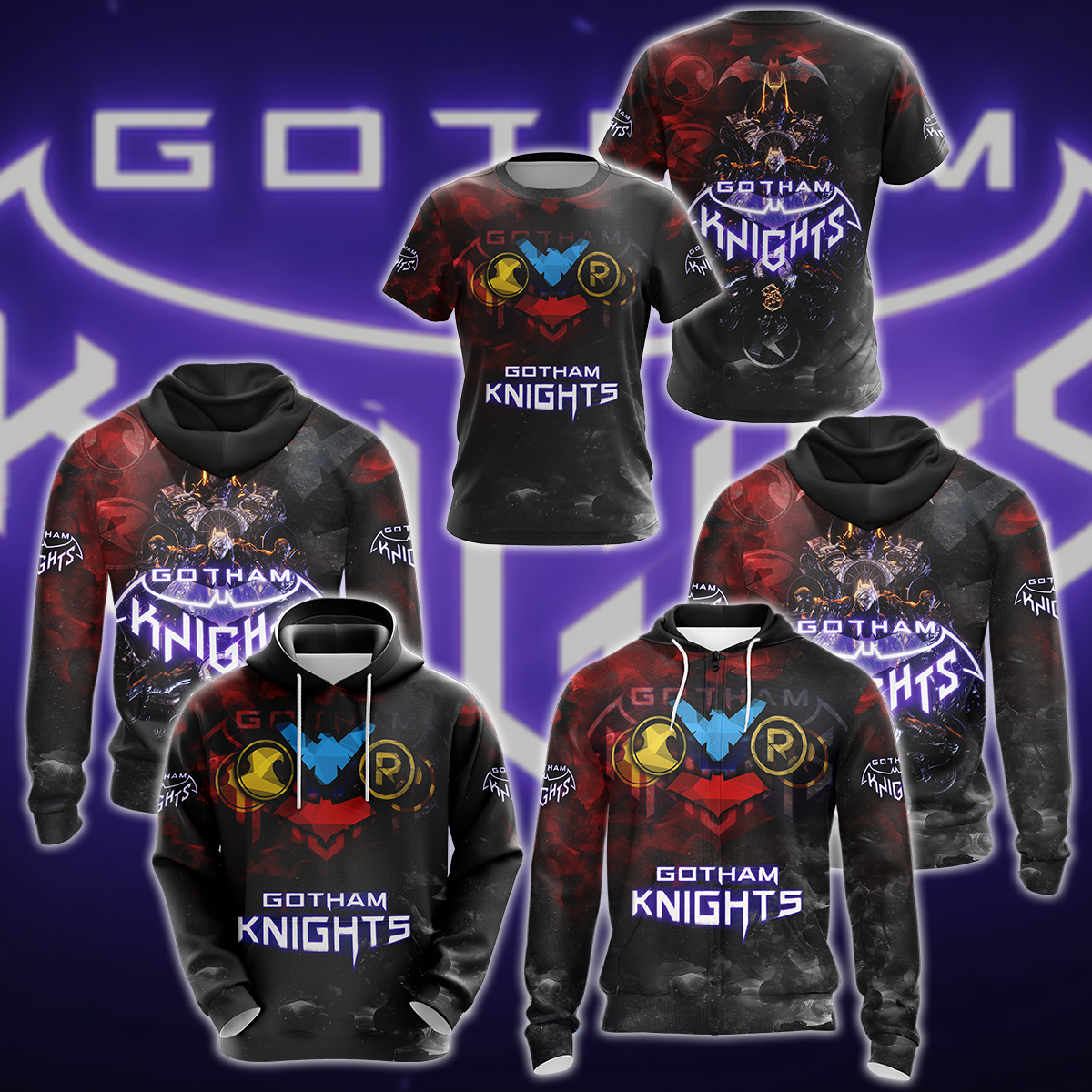 Gotham Knights 3D All Over Print T-shirt Tank Top Zip Hoodie Pullover Hoodie Hawaiian Shirt Beach Shorts Jogger