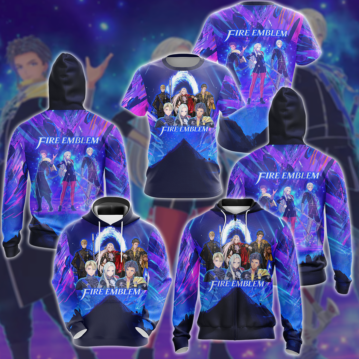 Fire Emblem Video Game 3D All Over Printed T-shirt Tank Top Zip Hoodie Pullover Hoodie Hawaiian Shirt Beach Shorts Jogger