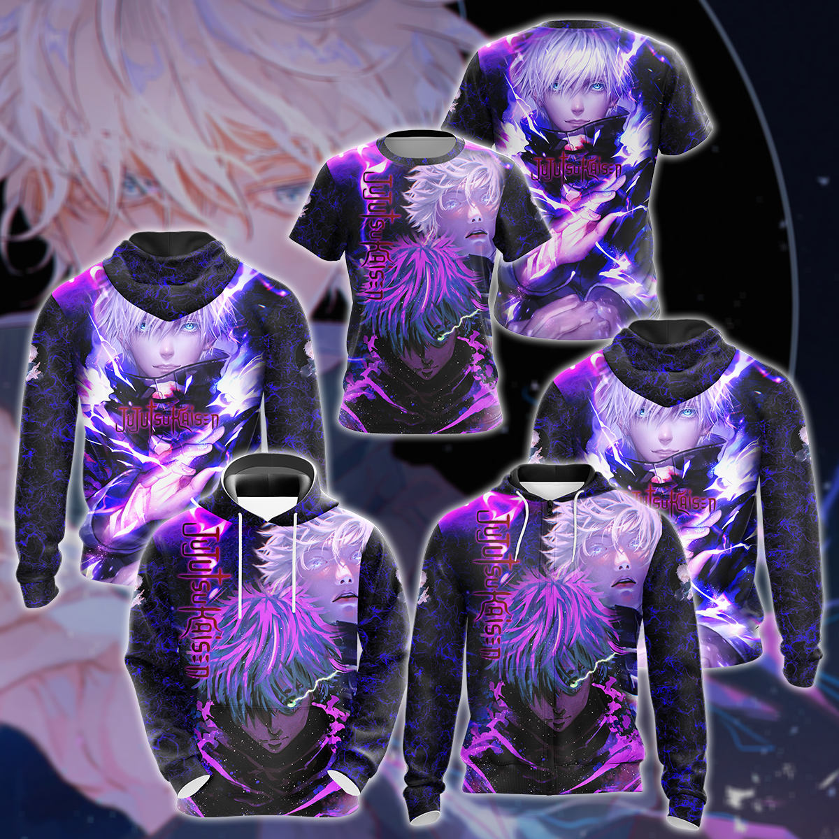 Jujutsu Kaisen Gojo Satoru 3D All Over Print T-shirt Tank Top Zip Hoodie Pullover Hoodie Hawaiian Shirt Beach Shorts Jogger