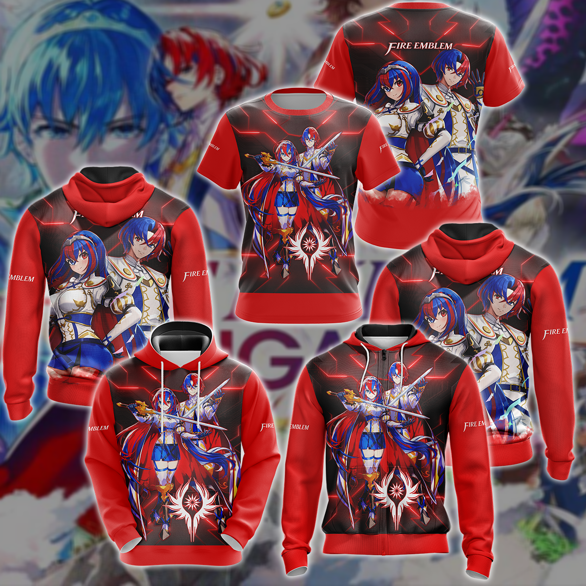 Fire Emblem Engage Video Game 3D All Over Printed T-shirt Tank Top Zip Hoodie Pullover Hoodie Hawaiian Shirt Beach Shorts Jogger