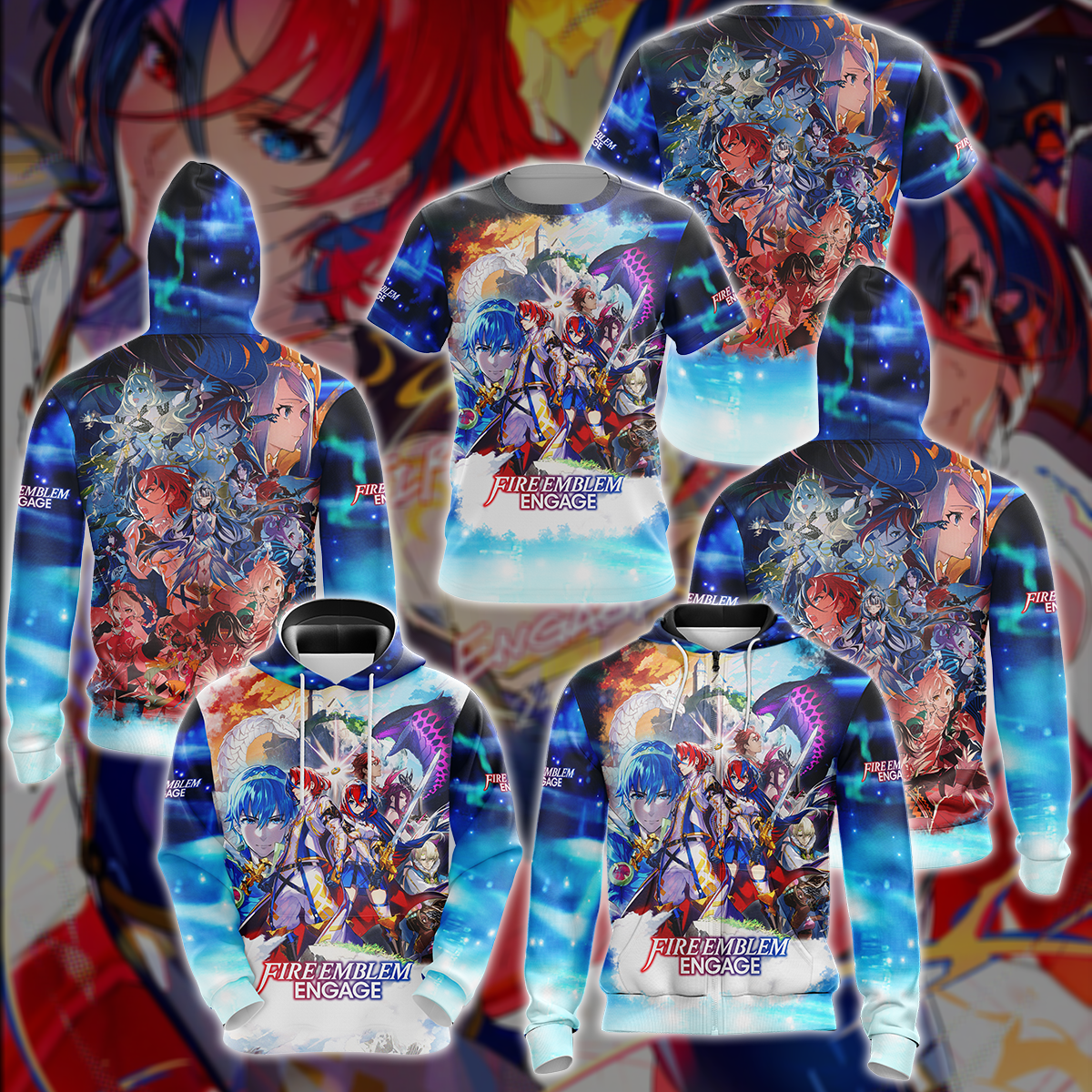 Fire Emblem Engage Video Game 3D All Over Printed T-shirt Tank Top Zip Hoodie Pullover Hoodie Hawaiian Shirt Beach Shorts Jogger