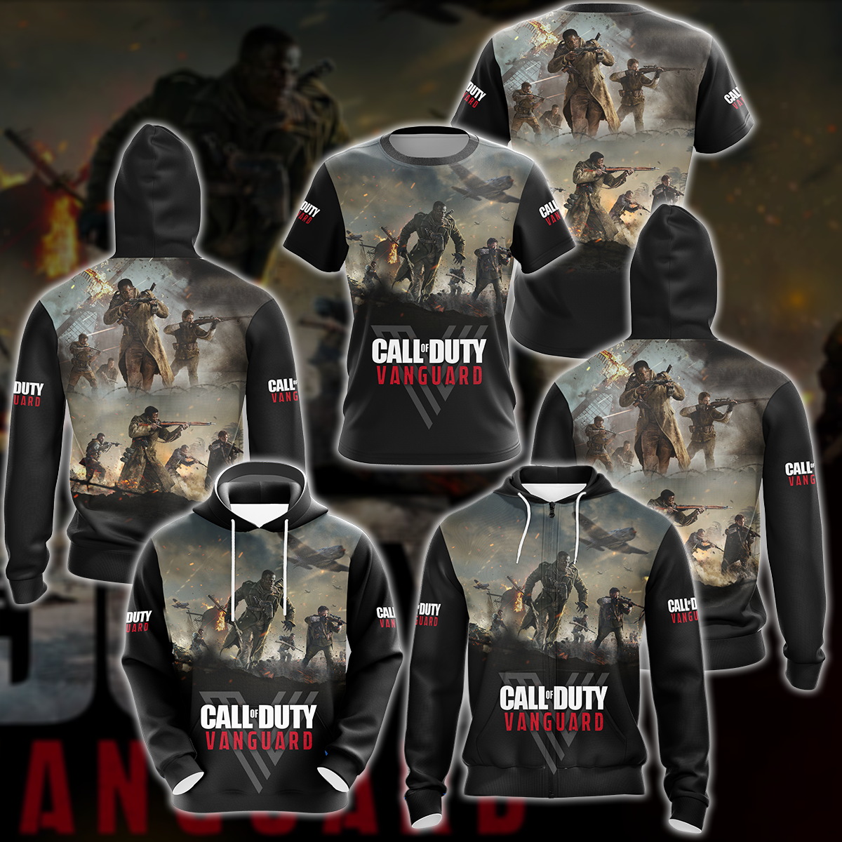 Call of Duty: Vanguard Video Game 3D All Over Print T-shirt Tank Top Zip Hoodie Pullover Hoodie Hawaiian Shirt Beach Shorts Jogger