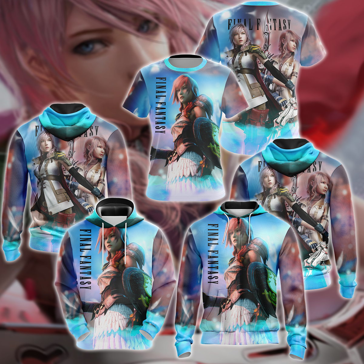 Final Fantasy XIII Video Game 3D All Over Print T-shirt Tank Top Zip Hoodie Pullover Hoodie Hawaiian Shirt Beach Shorts Jogger