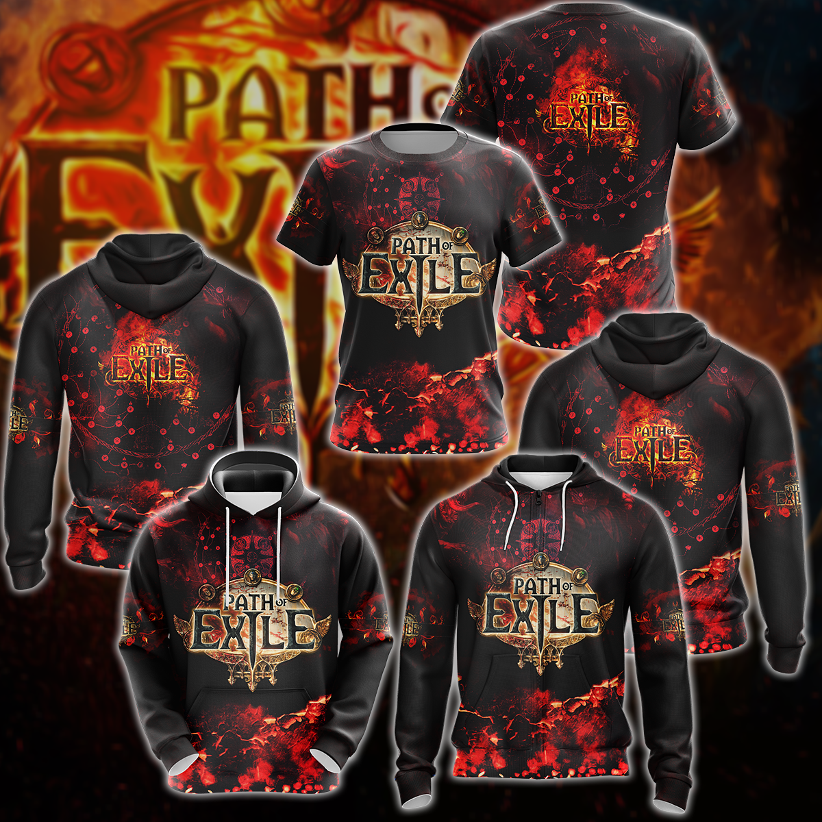 Path Of Exile Video Game 3D All Over Print T-shirt Tank Top Zip Hoodie Pullover Hoodie Hawaiian Shirt Beach Shorts Jogger