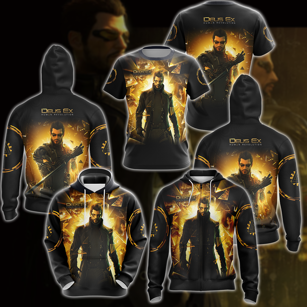 Deus Ex: Human Revolution Video Game 3D All Over Printed T-shirt Tank Top Zip Hoodie Pullover Hoodie Hawaiian Shirt Beach Shorts Jogger