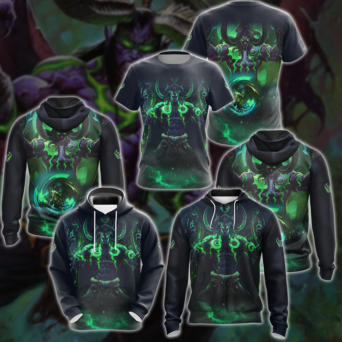 World Of Warcraft Illidan Stormrage Video Game 3D All Over Print T-shirt Tank Top Zip Hoodie Pullover Hoodie Hawaiian Shirt Beach Shorts Jogger
