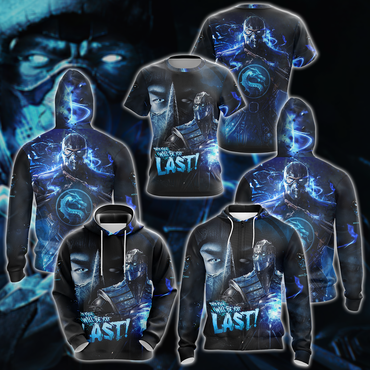 Mortal Kombat: Sub Zero Video Game 3D All Over Print T-shirt Tank Top Zip Hoodie Pullover Hoodie Hawaiian Shirt Beach Shorts Jogger